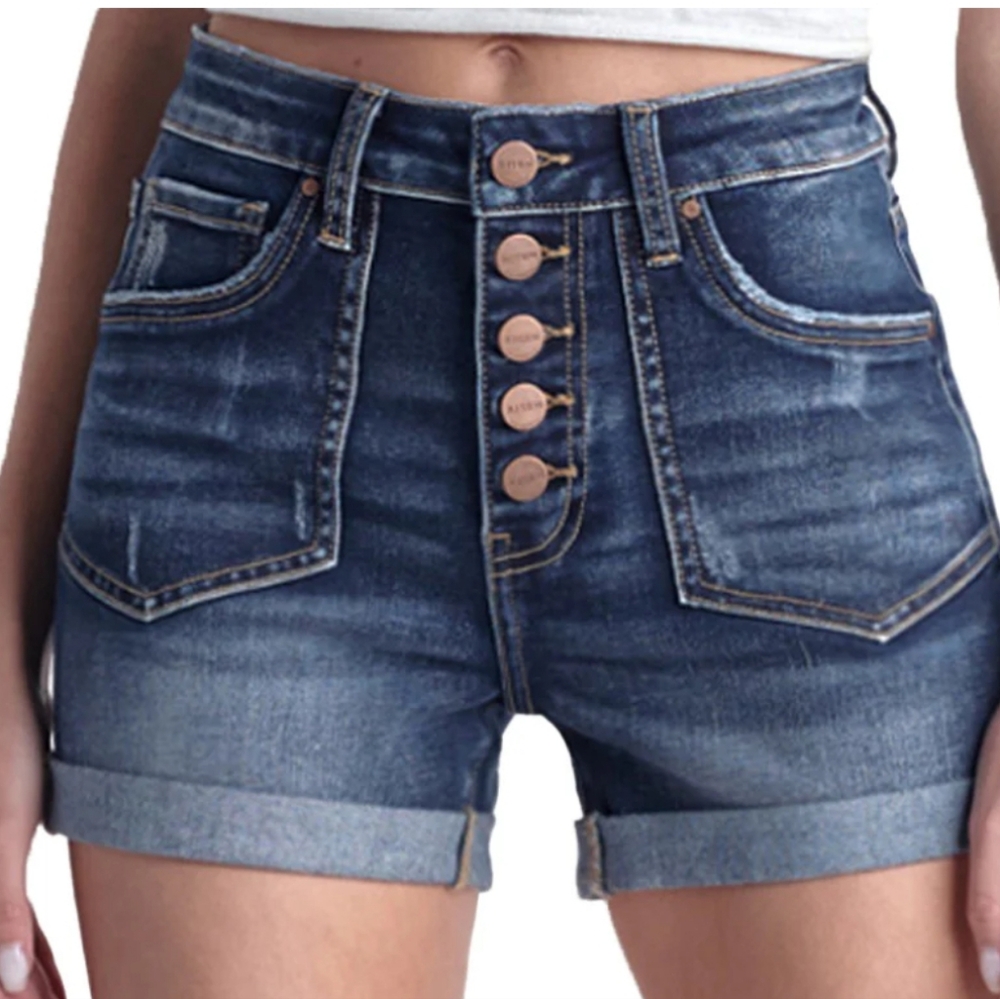 Risen NWT Denim High-Waisted Button Fly Women Shorts Size 3XL